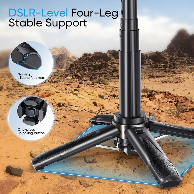 Versatile Selfie Stick with Magnetic Phone Holder & Remote Control