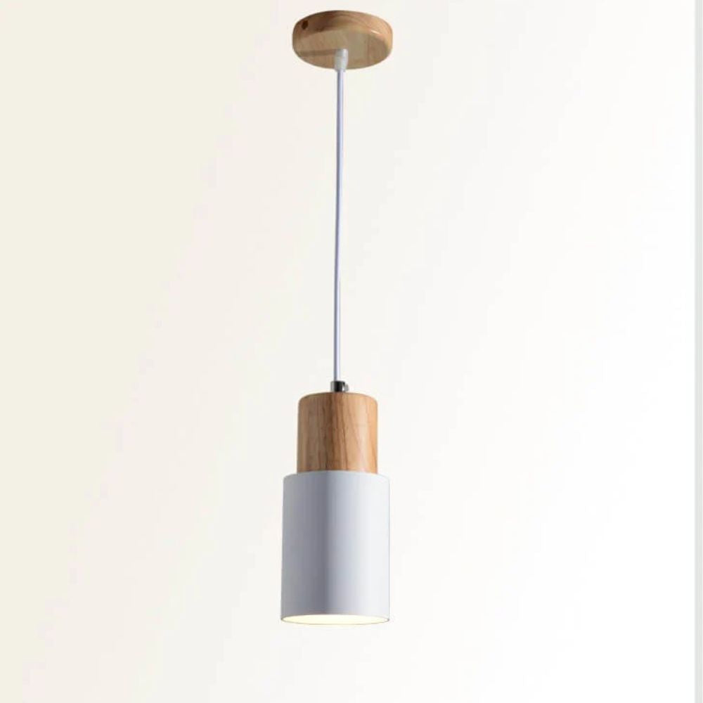 Sleek Wood and Metal Hanging Light Fixture for Modern Spaces
