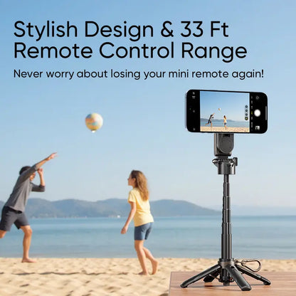 Versatile Selfie Stick with Magnetic Phone Holder & Remote Control