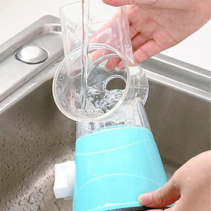 Effortless Vegetable Slicer with Hand Crank and Three Blades