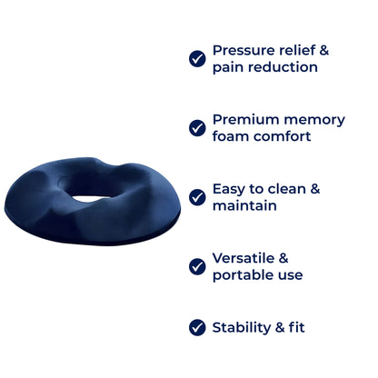 ComfortCore Cushion: Ergonomic Donut-Shaped Design for All-Day Relief