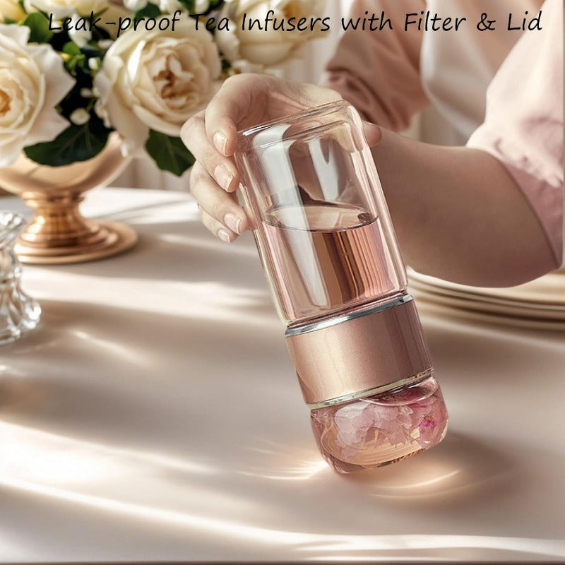 Portable Glass Tea Infuser with Adjustable Brewing Mechanism