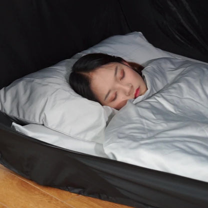 Compact Outdoor Sleeping Shelter with Zipper Closure & Bug Defense
