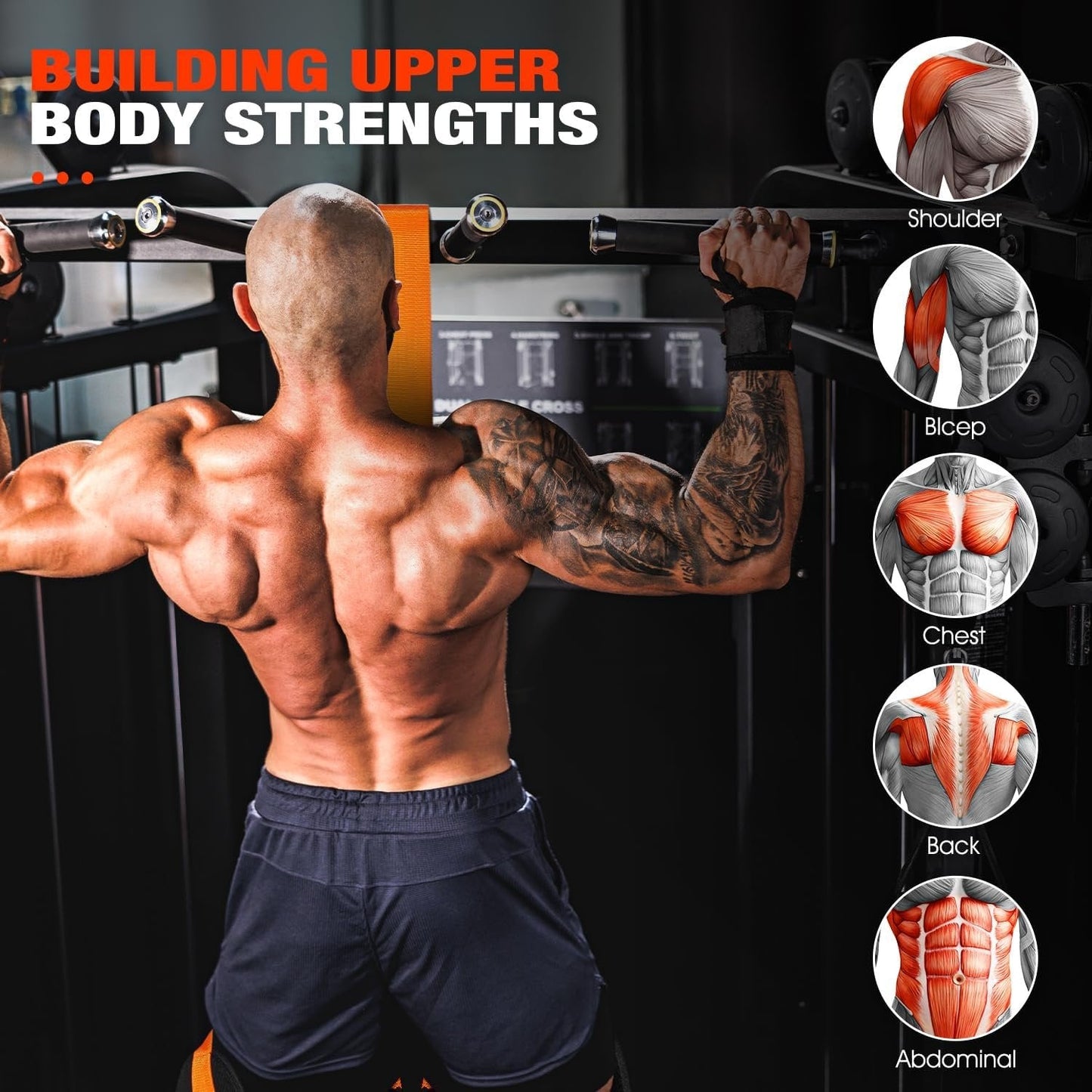 Adjustable Pull-Up Assistance Strap with Dual Foot Loops