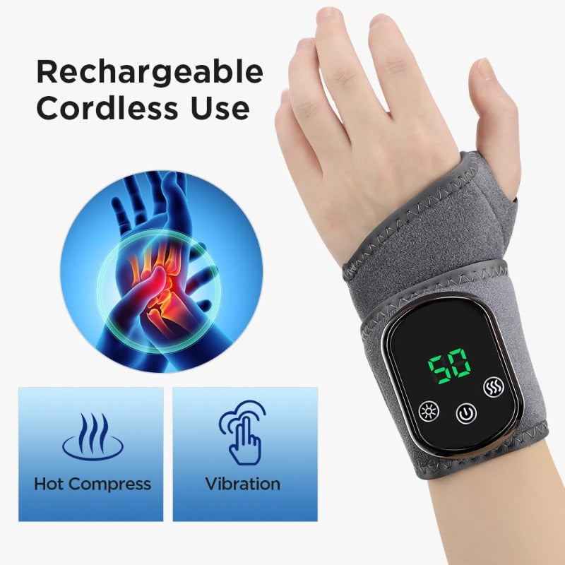 Rechargeable Heat and Vibration Wrist Relief Wrap