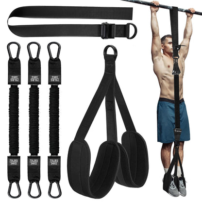 Adjustable Pull-Up Assistance Strap with Dual Foot Loops