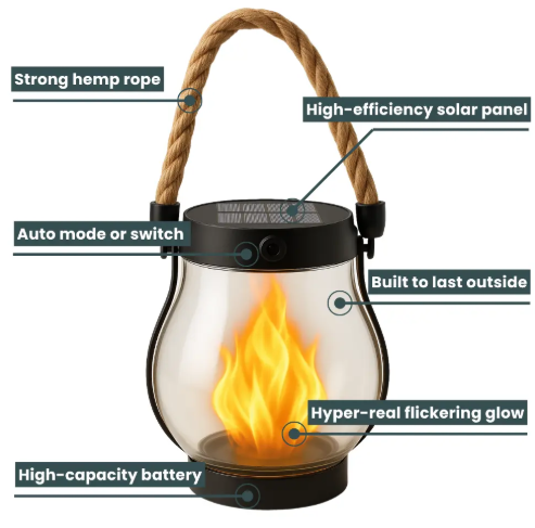 Illuminating Outdoor Lantern with Flickering Flame Effect