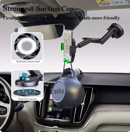 Versatile Phone Holder for Trucks with 360° Rotation and Long Reach