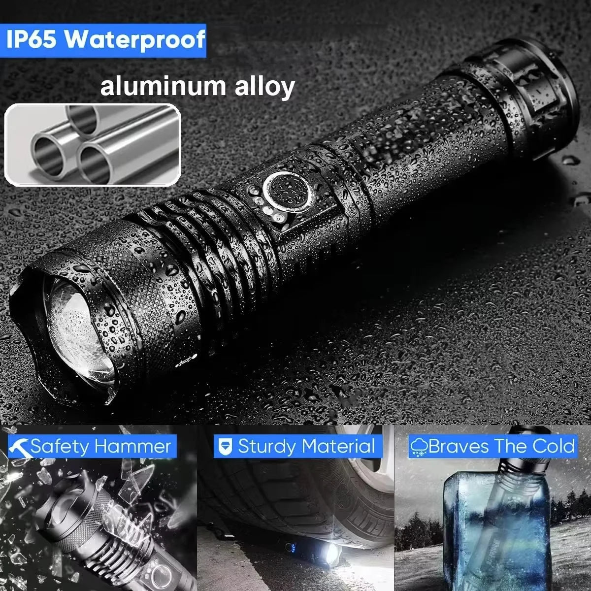 Versatile Rechargeable Torch with Zoom and Multiple Modes