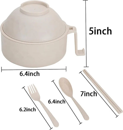 QuickServe Noodle Bowl Collection with Secure Lid & Cool Grip Handle, 6-Piece