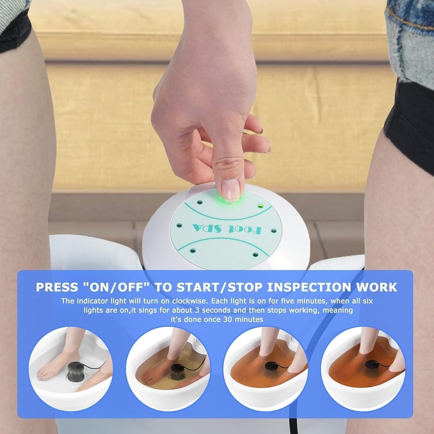 Relaxing Ionic Foot Soak Device with 30-Minute Auto Shutoff