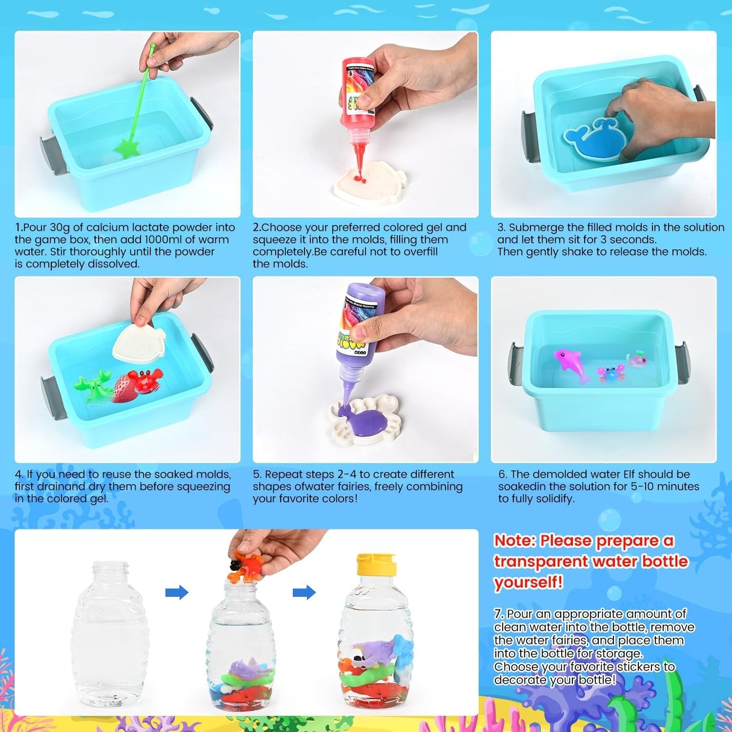 Create-A-Creature Gel Kit with 12 Colors and Molds for Kids