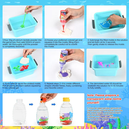 Create-A-Creature Gel Kit with 12 Colors and Molds for Kids