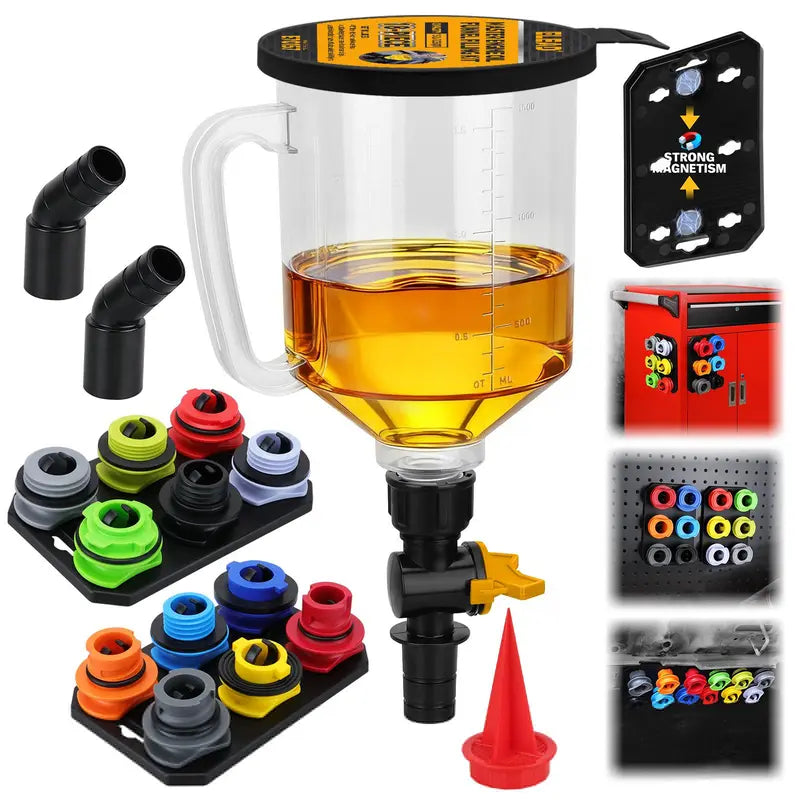 Effortless Oil Change Adapter Kit with Magnetic Organizers