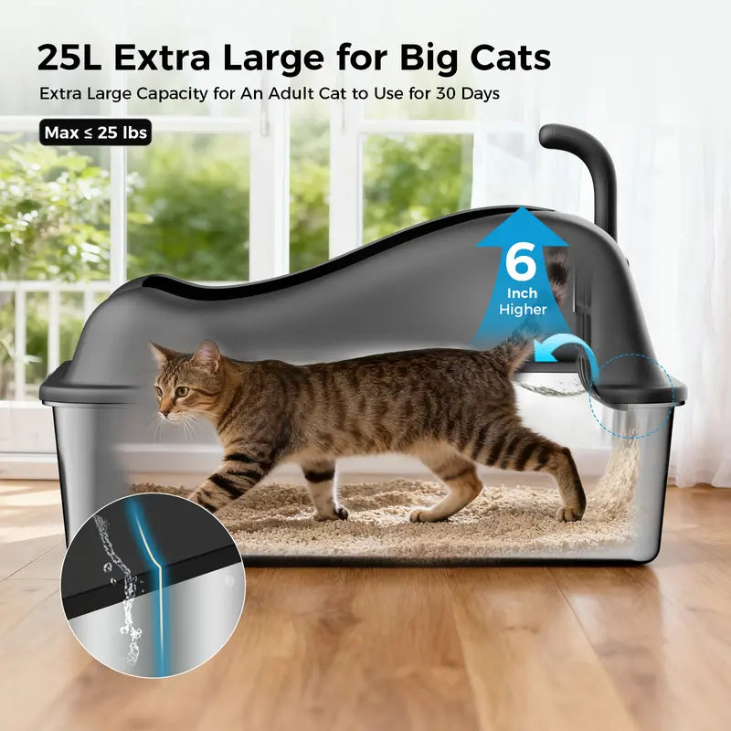 Spacious Covered Cat Litter Box with Easy Access Flip Lid