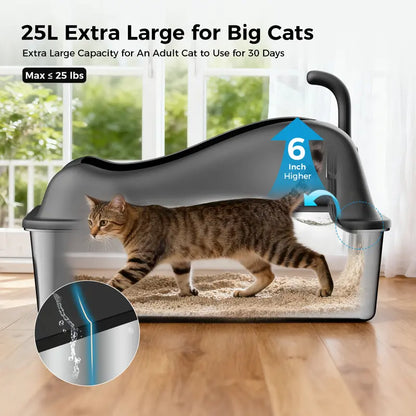 Spacious Covered Cat Litter Box with Easy Access Flip Lid