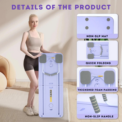 Compact Pilates Platform with Resistance Bands for Home Workouts