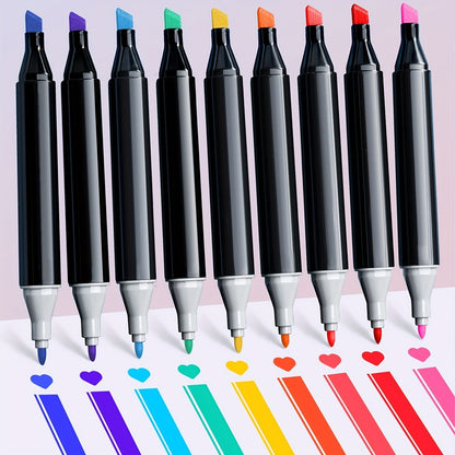Versatile Dual-Tip Alcohol Markers Set with 168 Vibrant Shades