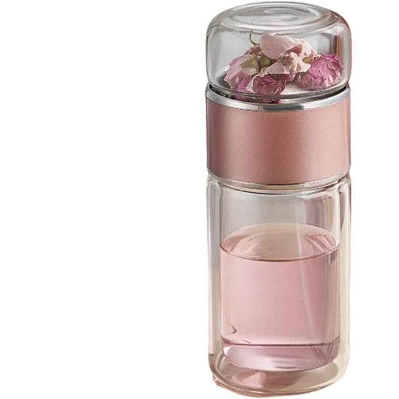 Portable Glass Tea Infuser with Adjustable Brewing Mechanism
