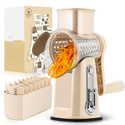 Versatile Food Grater with 5 Swappable Blades and Strong Suction Base