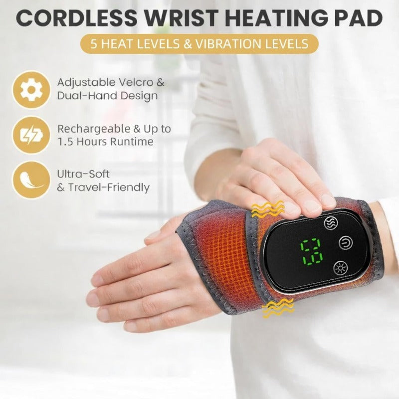 Rechargeable Heat and Vibration Wrist Relief Wrap