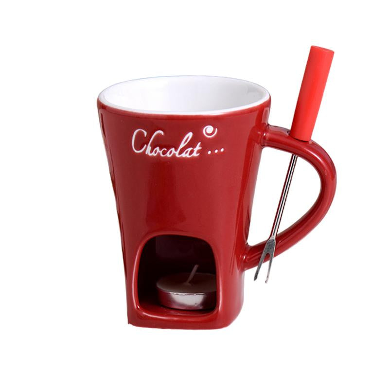 Elegant Ceramic Melting Pot with Candle Warmer & Fork