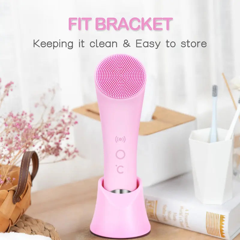 Heated Facial Cleansing Brush with 5 Vibration Settings