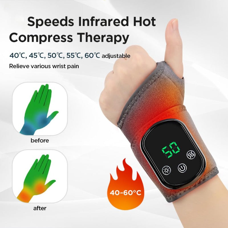 Rechargeable Heat and Vibration Wrist Relief Wrap