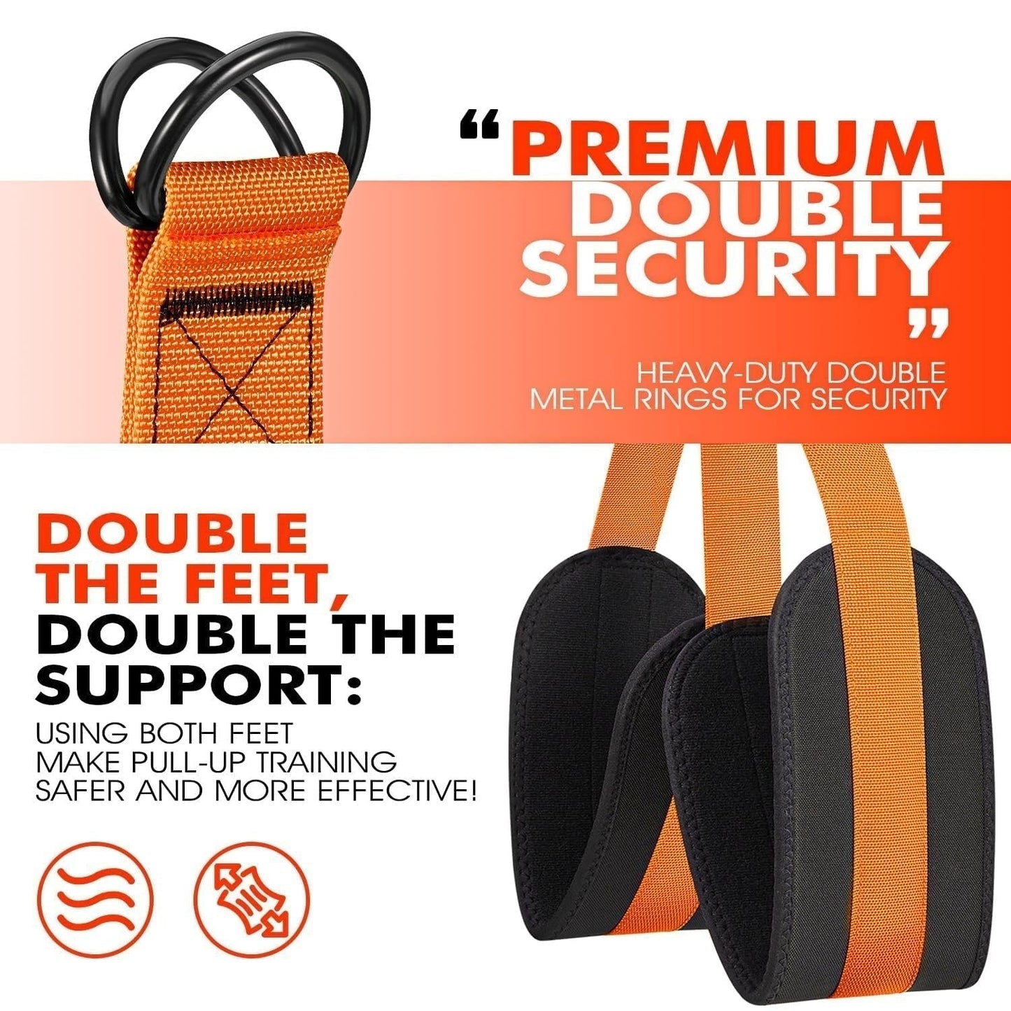 Adjustable Pull-Up Assistance Strap with Dual Foot Loops
