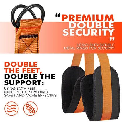 Adjustable Pull-Up Assistance Strap with Dual Foot Loops