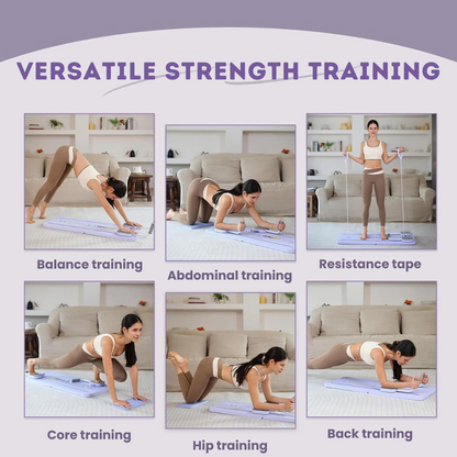 Compact Pilates Platform with Resistance Bands for Home Workouts