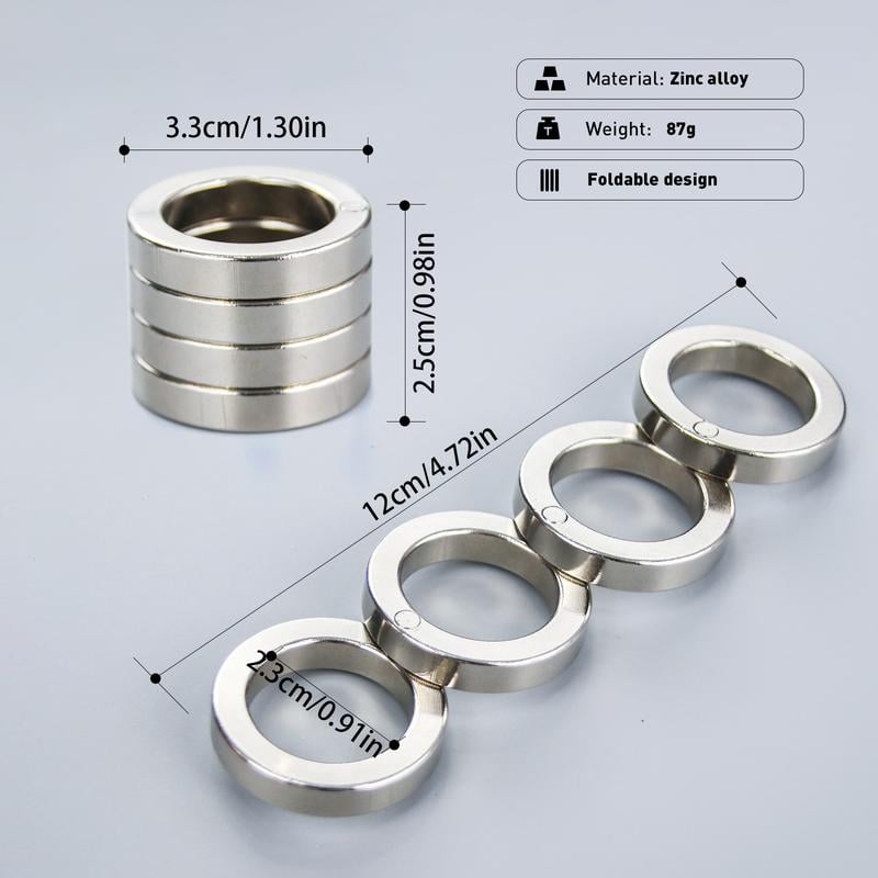 Compact Fidget Ring with Silent Folding Mechanism