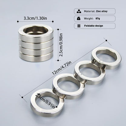 Compact Fidget Ring with Silent Folding Mechanism