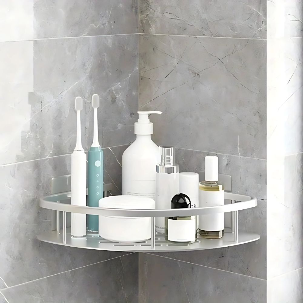 Space-Saving Wall Shower Organizer with Drainage Design