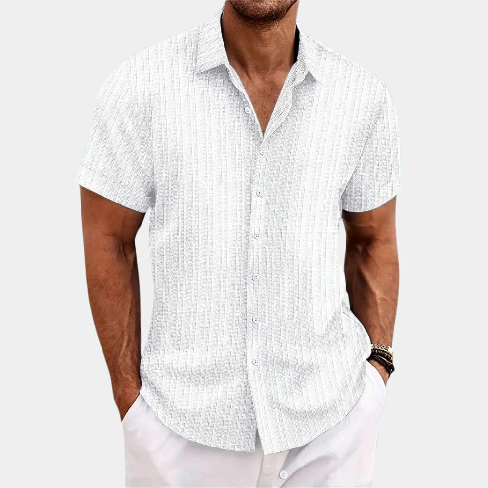 Lightweight Summer Shirt with Open Stitch Design and Relaxed Fit