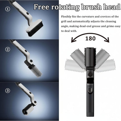 Rechargeable Electric Grill Cleaner with Rotating Head and Extras