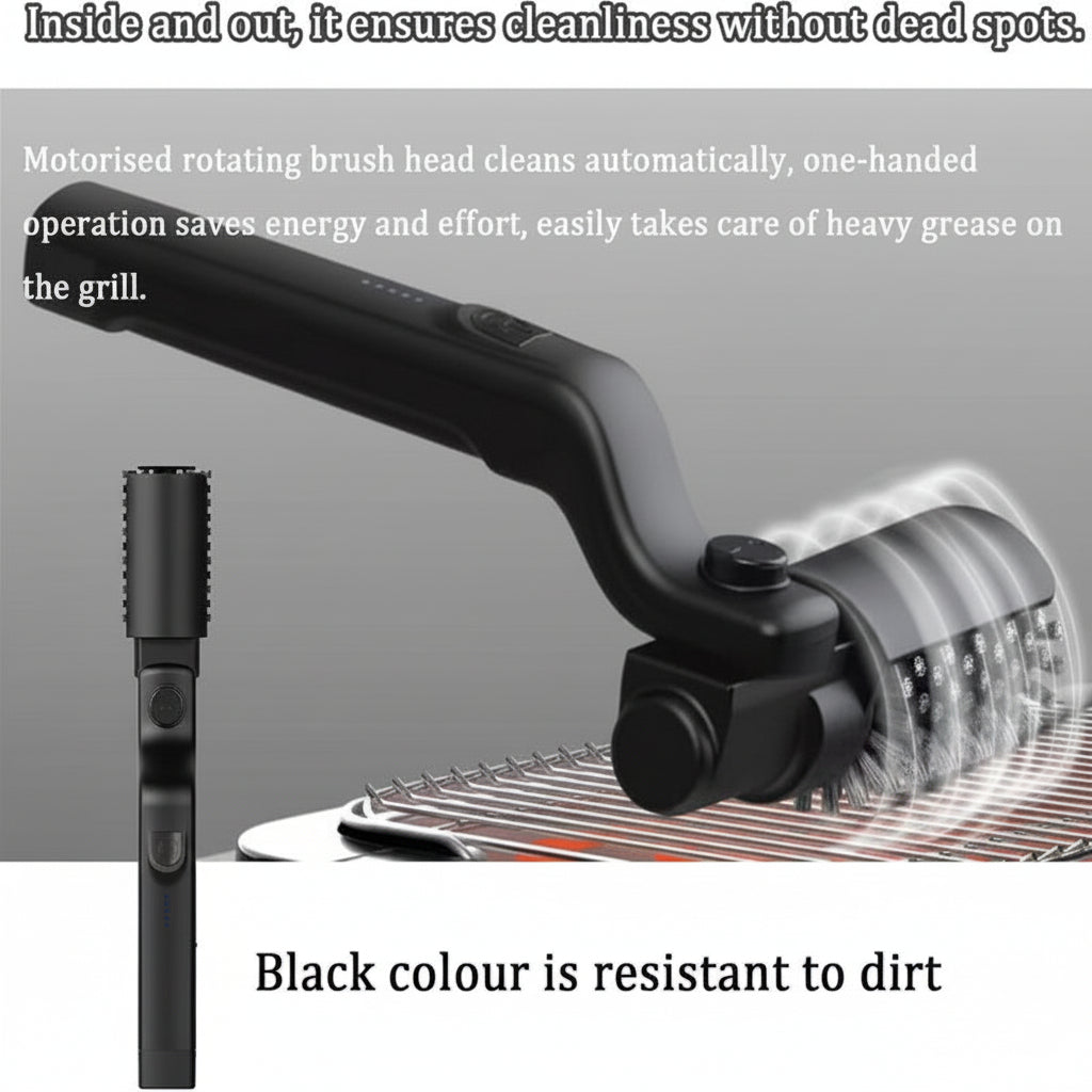 Rechargeable Electric Grill Cleaner with Rotating Head and Extras