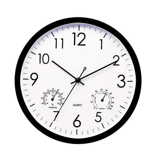 Stylish Outdoor Clock with Weather Display - 11.81 Inches
