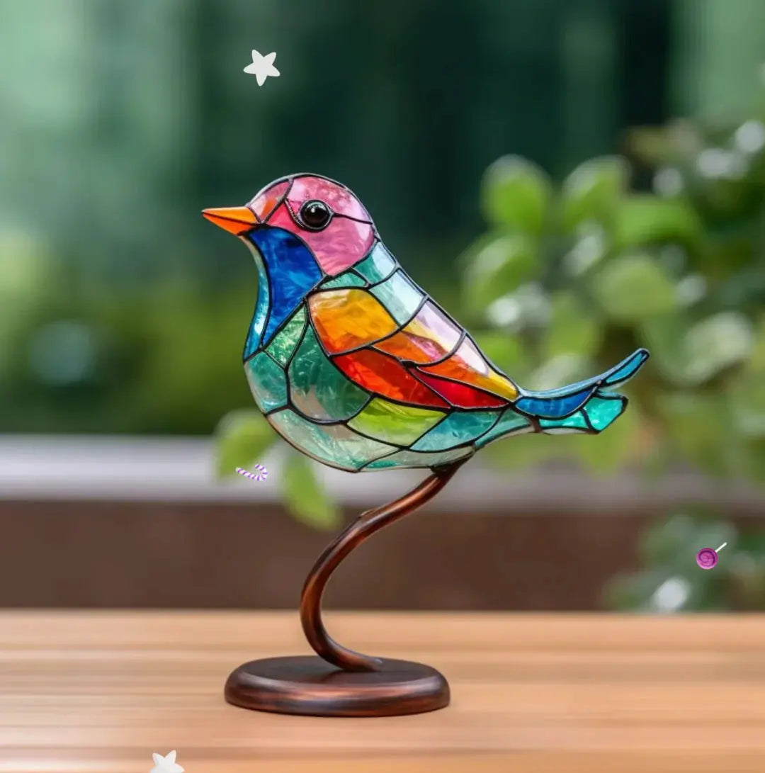 Vibrant Sunlight Reflecting Bird Window Decor with Suction Mount