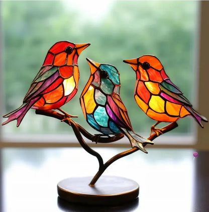 Vibrant Sunlight Reflecting Bird Window Decor with Suction Mount