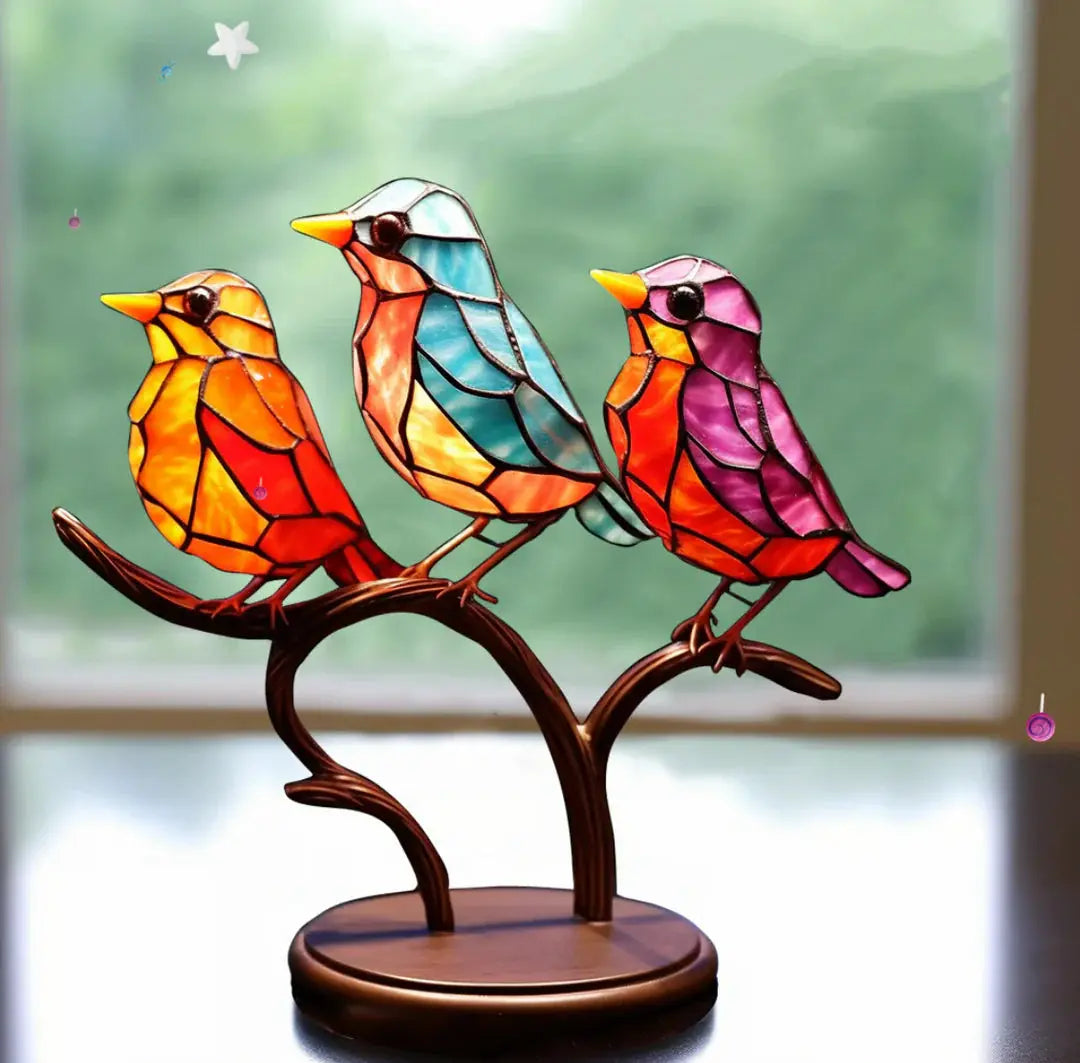Vibrant Sunlight Reflecting Bird Window Decor with Suction Mount