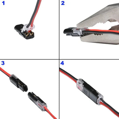 2-Pole Cable Connector No-Strip Pluggable Transparent Window