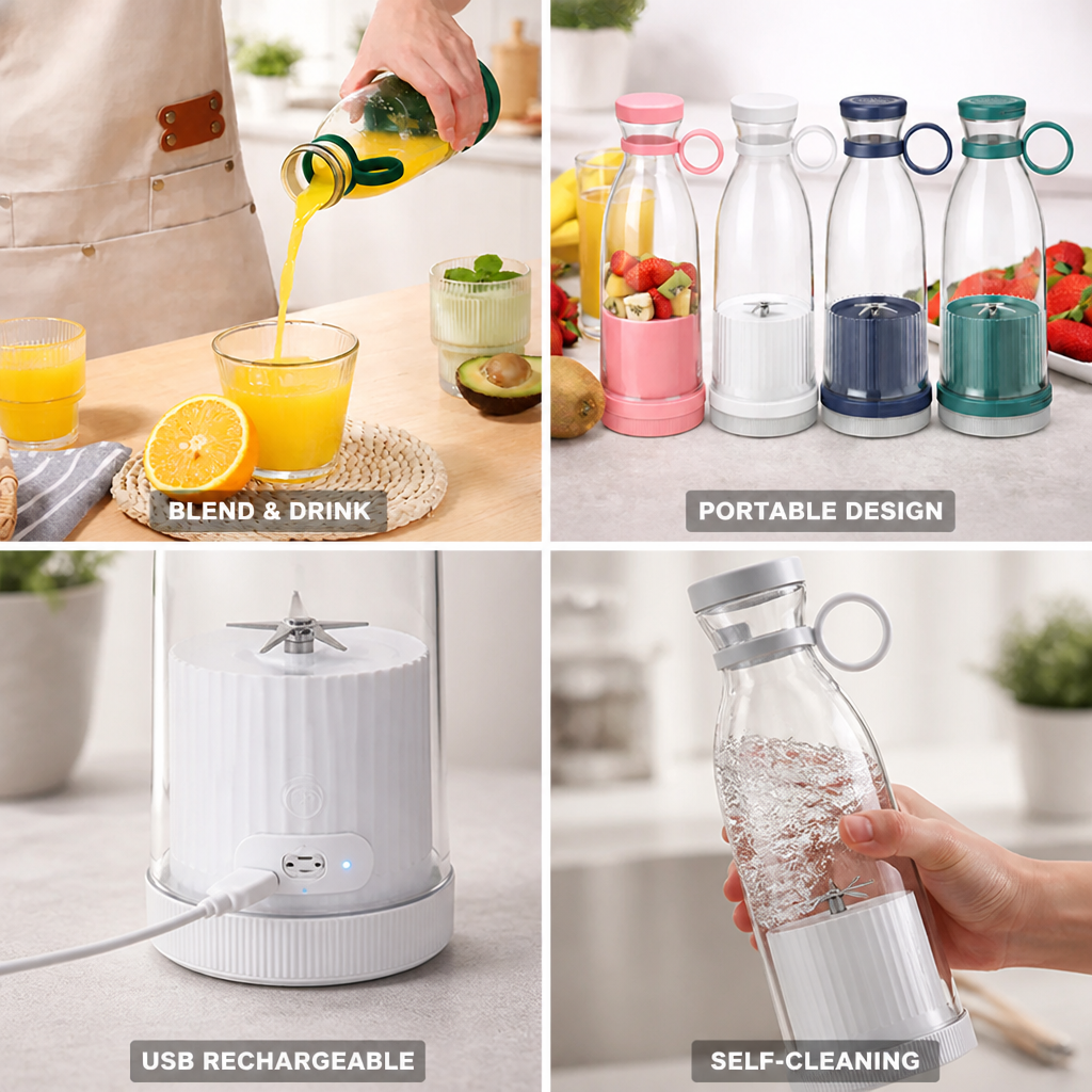 20,000 RPM USB Rechargeable Self-Cleaning Blender Bottle