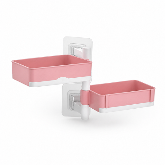 360° Rotatable No-Drill Adhesive Wall Shelf