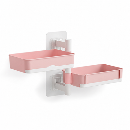 360° Rotatable No-Drill Adhesive Wall Shelf