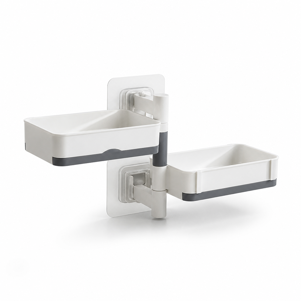 360° Rotatable No-Drill Adhesive Wall Shelf