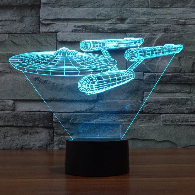 3D Illusion Lamp Spaceship Multicolor LED & USB Powered