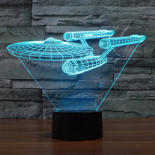 3D Illusion Lamp Spaceship Multicolor LED & USB Powered