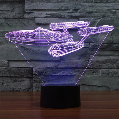 3D Illusion Lamp Spaceship Multicolor LED & USB Powered