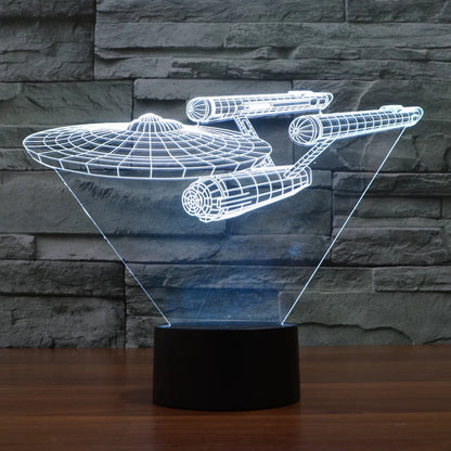 3D Illusion Lamp Spaceship Multicolor LED & USB Powered